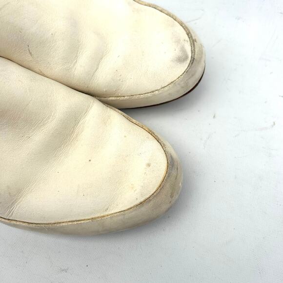 Feit Flat Slipper Loafer Slip Ons Bi Color Cream Brown Leather 37 Size 6.5 - Picture 8 of 11